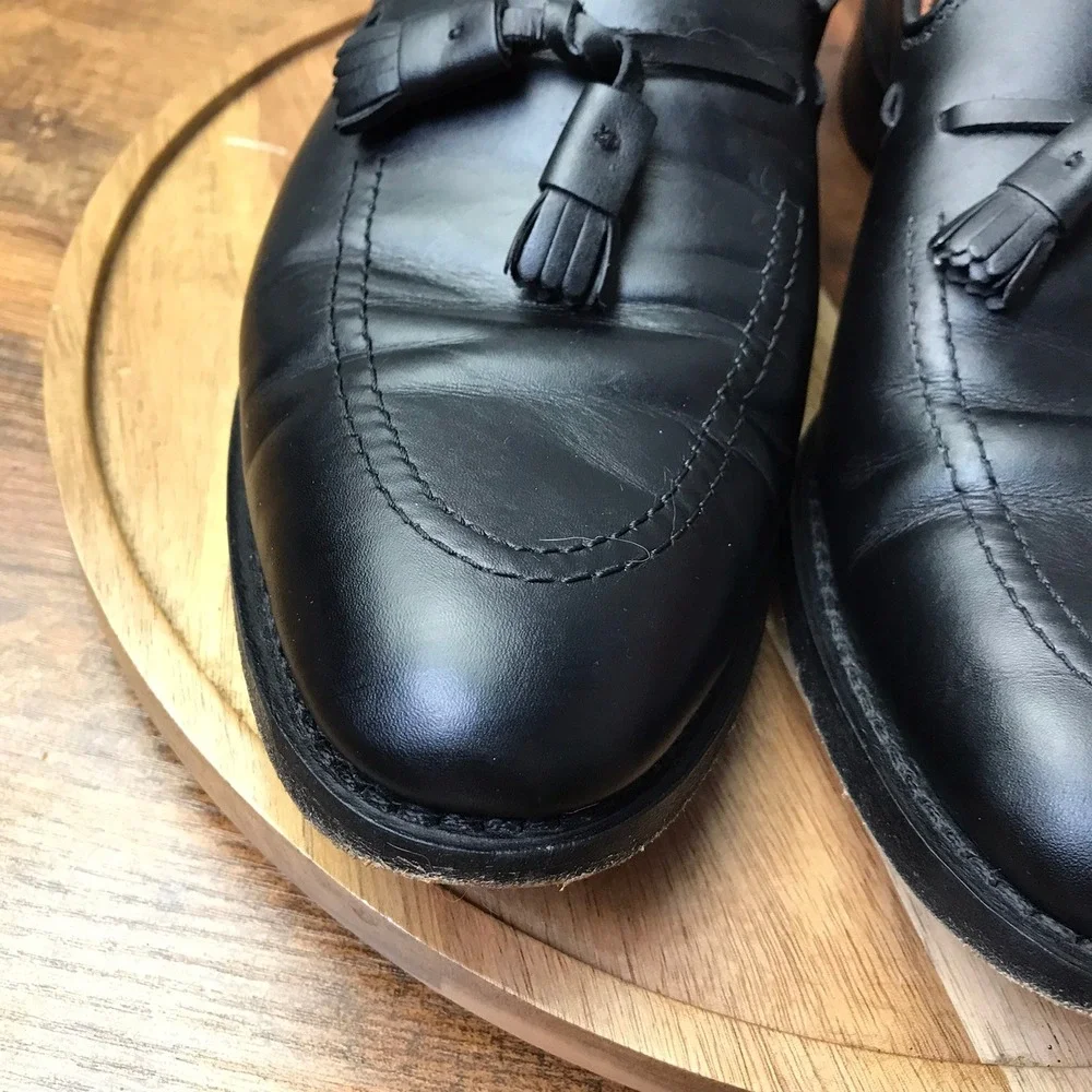 Allen Edmonds Grayson Tassel Loafers Mens 10.5D Black Leather Slip On Dress Shoe